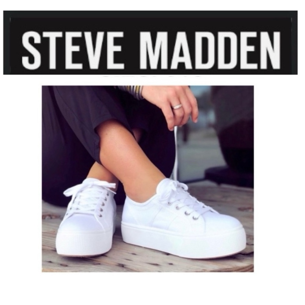 Steve Madden White Platform Sneakers